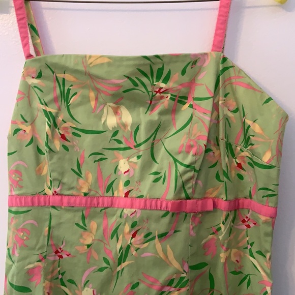 Light Green and Pink Floral Dress - Picture 2 of 4